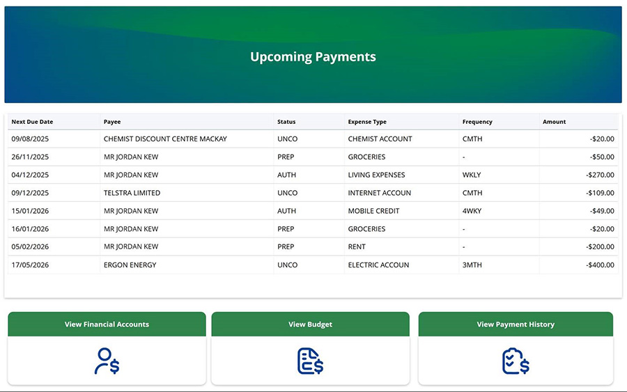 upcoming payments
