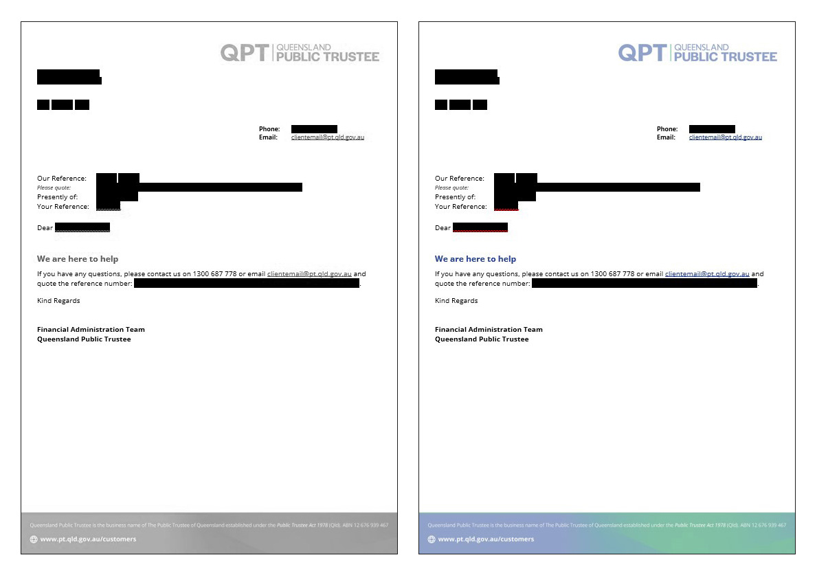 Letter - Current brand - colour