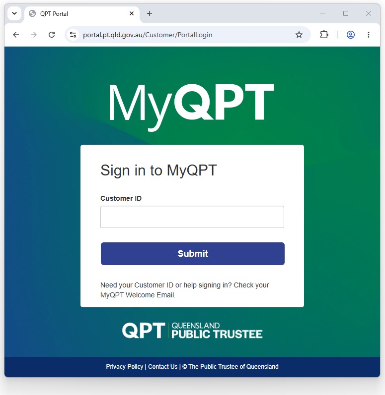 Log into MyQPT