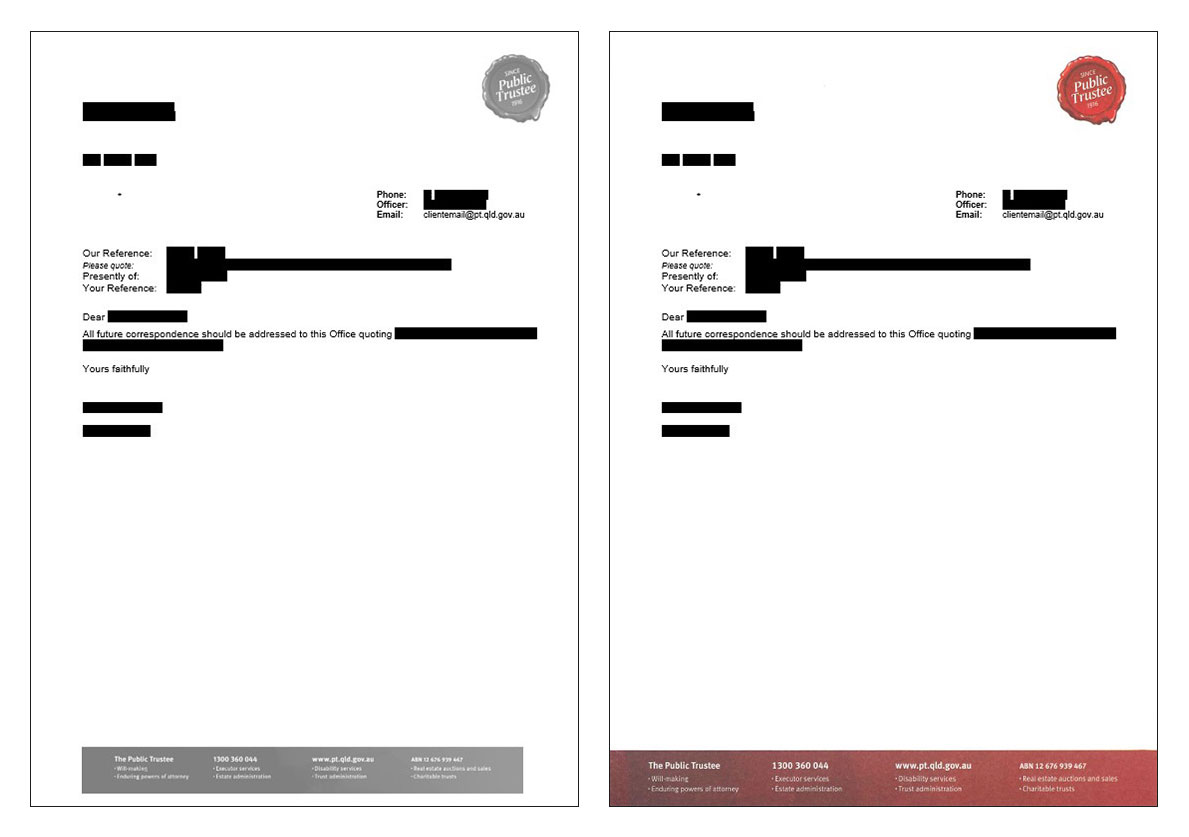 Letter - Old brand - black and white