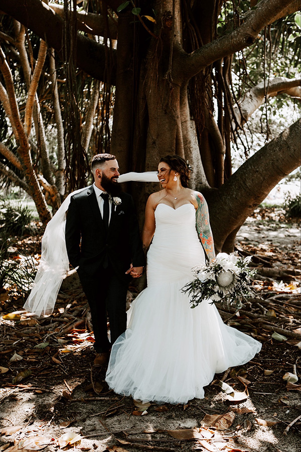 Brittney and her husband Cameron on their wedding day.