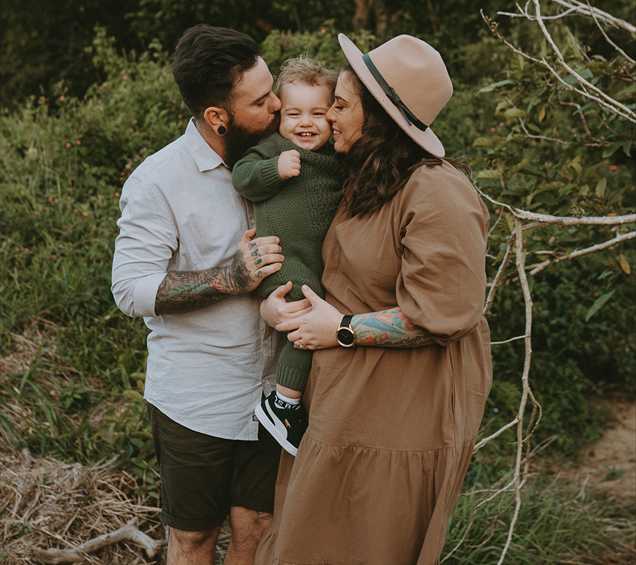 Brittney, her husband Cameron and their son.